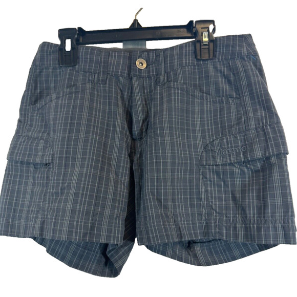 Marmot Ani Plaid Nylon Waist Utility Shorts womens size 4 Hiking Camping A1 - Picture 1 of 6